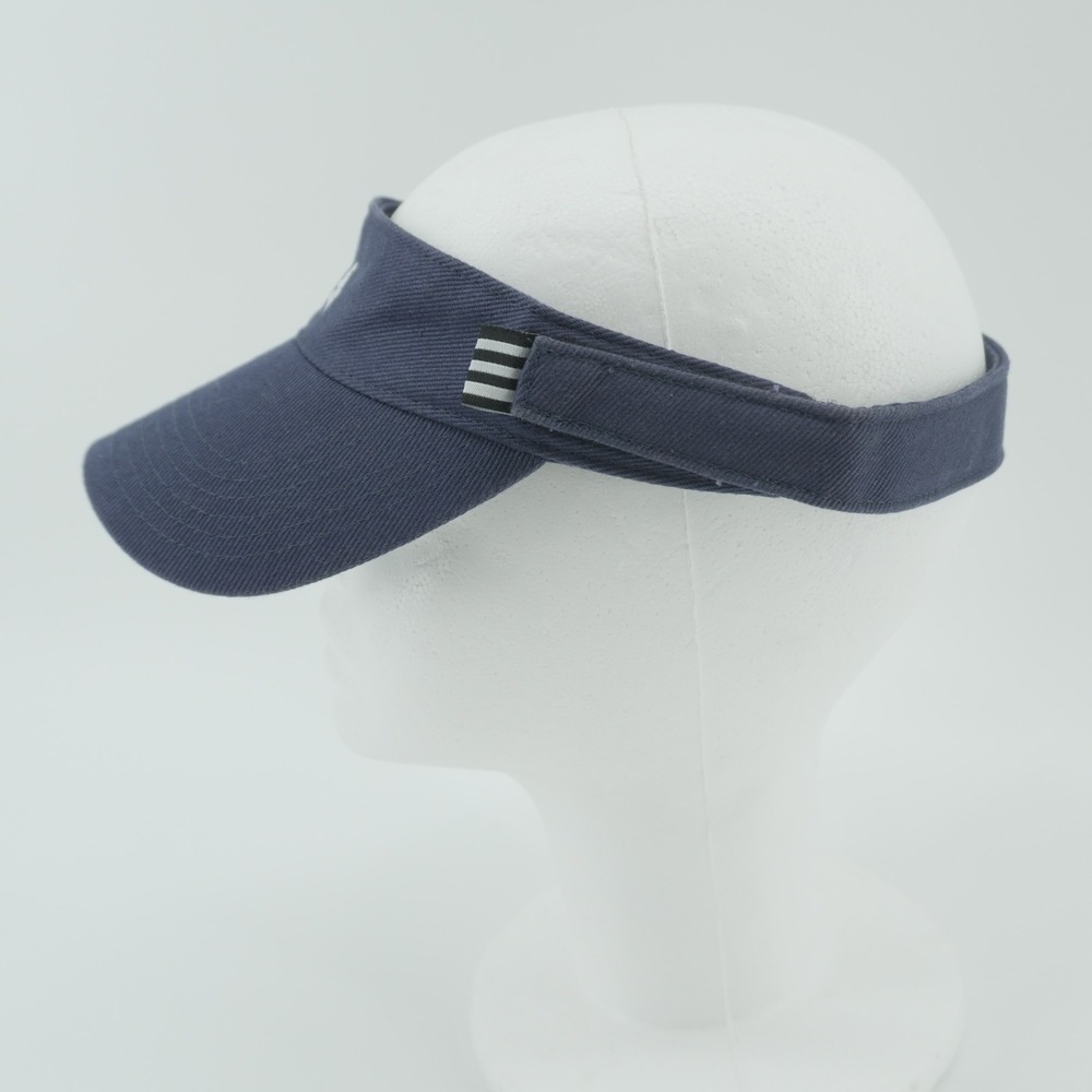 Adidas Visor Women OS Navy Blue Embroidered Logo Adjustable Cotton Athletic Hat